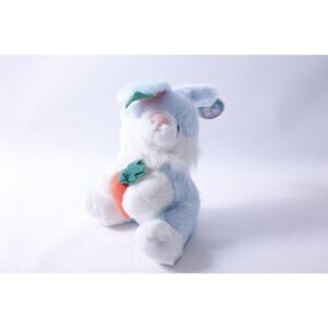 Adorable, Vintage, Kuddle Me Toys, Blue Rabbit, Easter Bunny, Tag, Animal Pals,
